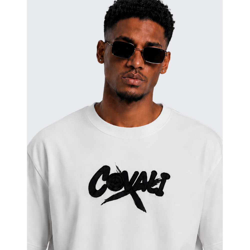 Covali Mens Denimo T-Shirt In White
