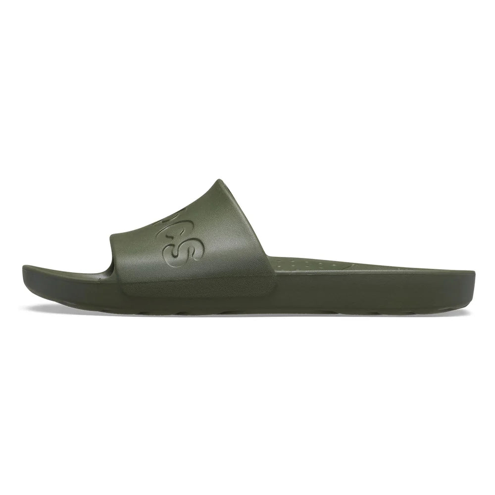 Crocs Unisex Slides In Army Green