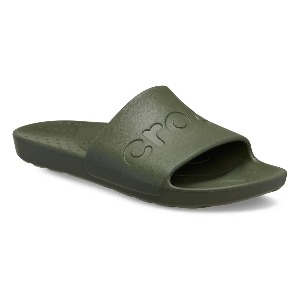 Crocs Unisex Slides In Army Green