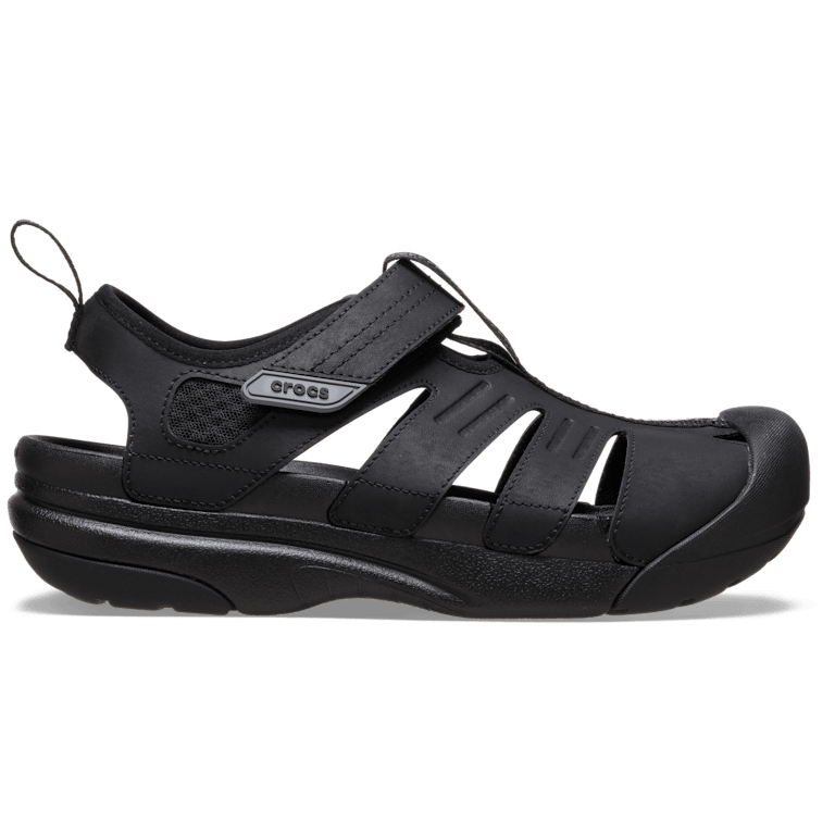 Crocs Mens Yukon Fisherman Sandals In Black