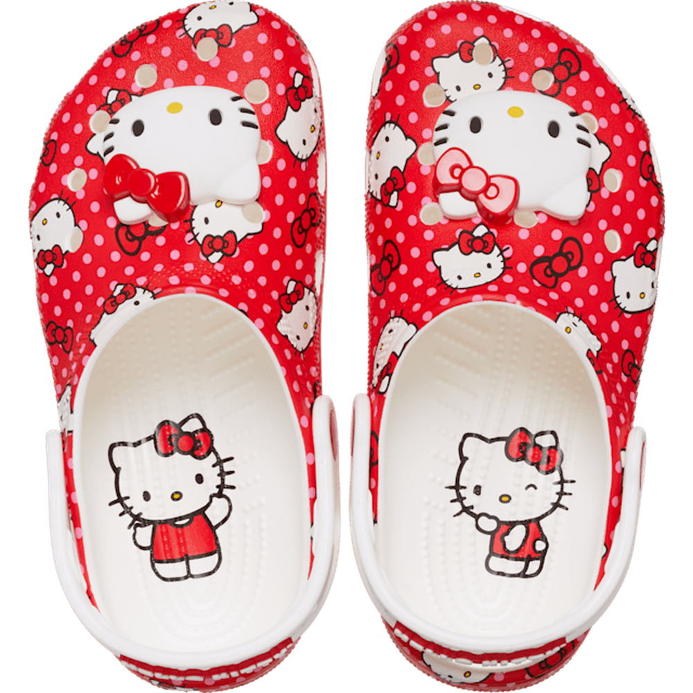 Crocs Girls Hello Kitty Classic Clog Sandals In Red/White Multi