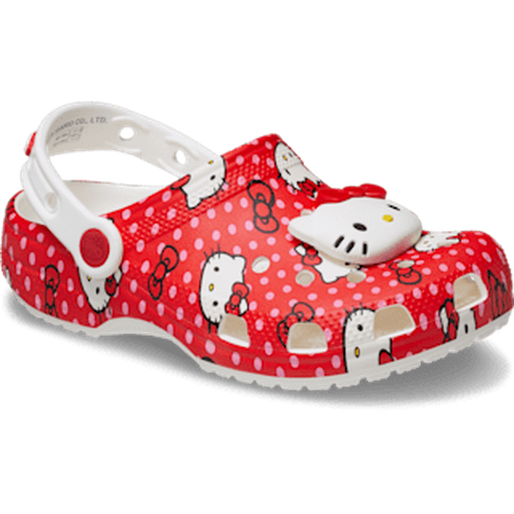 Crocs Girls Hello Kitty Classic Clog Sandals In Red/White Multi