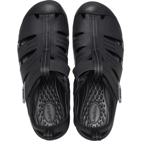 Crocs Mens Yukon Fisherman Sandals In Black
