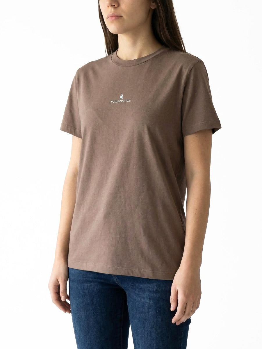 Polo Womens Lori Short Sleeve Logo T-Shirt In Iron