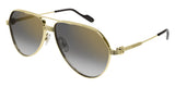 Cartier Premiere de Grey Gradient Mirror Pilot Mens Sunglasses In Gold