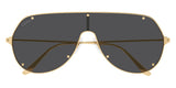 Cartier Santos de Cartier Sunglasses In Black & Gold