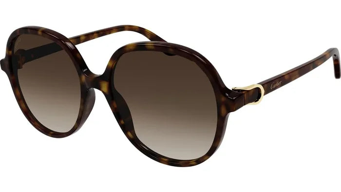 Cartier Tortoiseshell Effect Frame Sunglasses In Brown