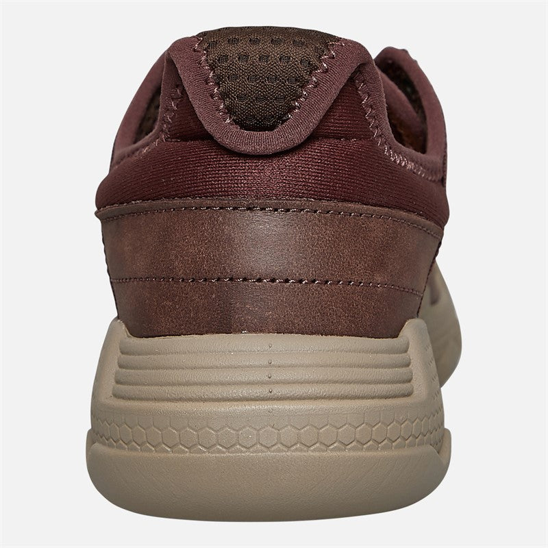 Caterpilar Mens Hex Lite Leather Shoes In Mahogany