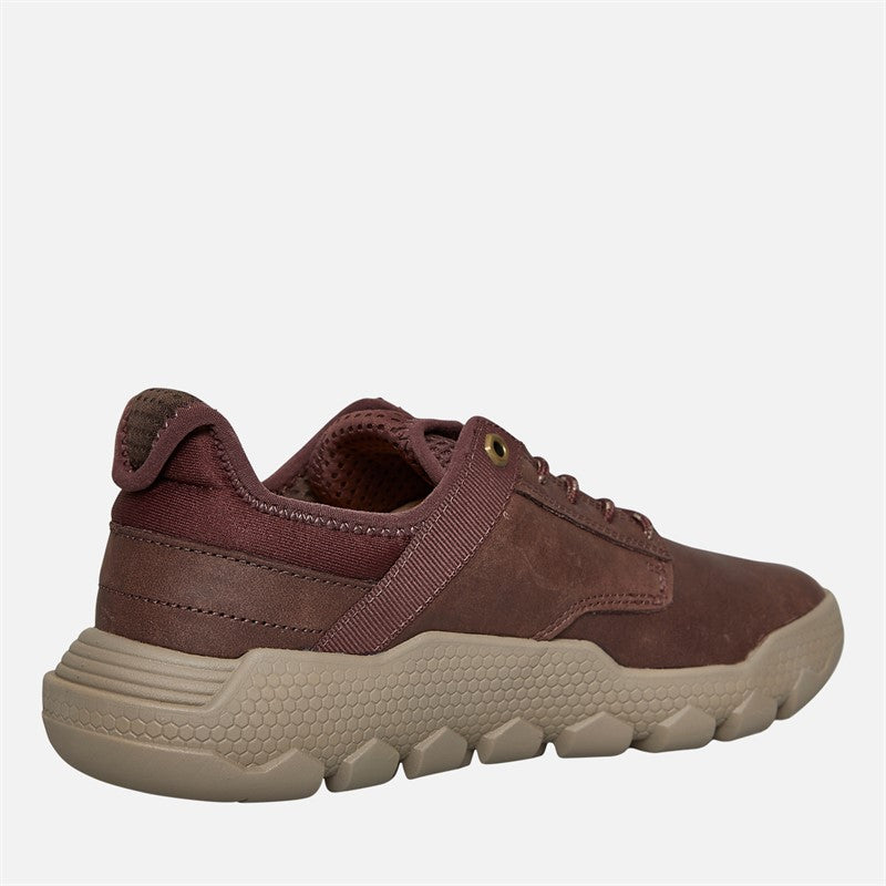 Caterpilar Mens Hex Lite Leather Shoes In Mahogany