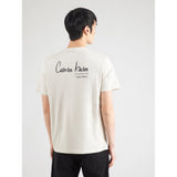 Calvin Klein Mens Eu Jeans Graphic T-Shirt In Beige