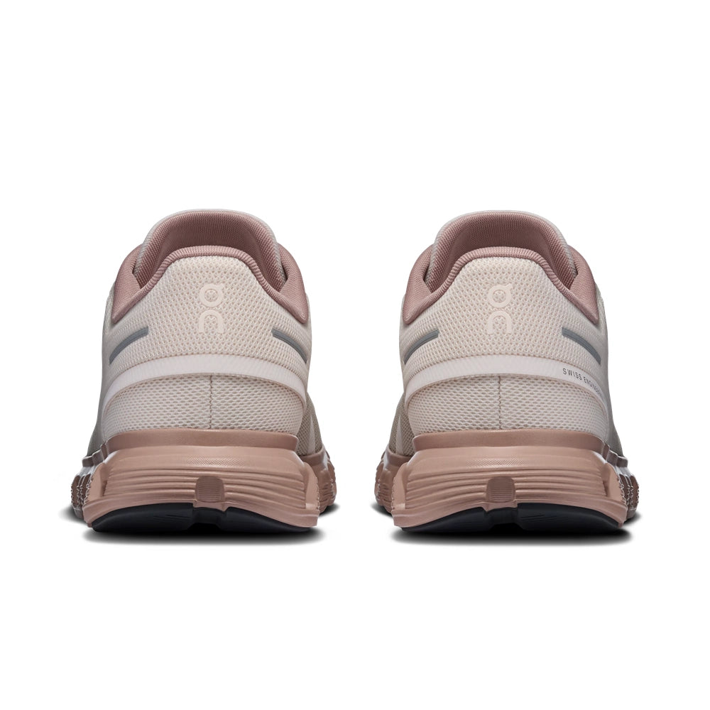 On Womens Cloud 6 Sneakers In Oyster/Biscuit