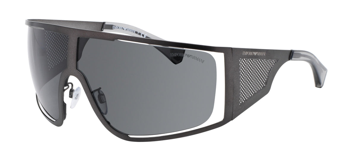 Emporio Armani Mens Metallic Robot Shield Sunglasses In Gun Metal