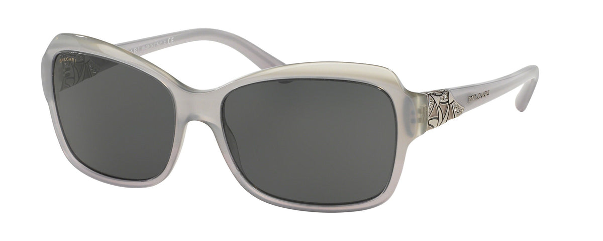 Bvlgari Rectangular Frame Sunglasses For Women In Transparent Grey