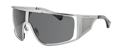 Emporio Armani Mens Metallic Robot Shield Sunglasses In Silver