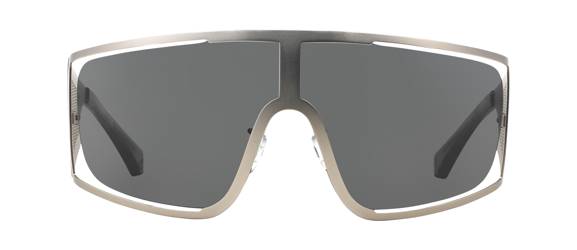 Emporio Armani Mens Metallic Robot Shield Sunglasses In Silver