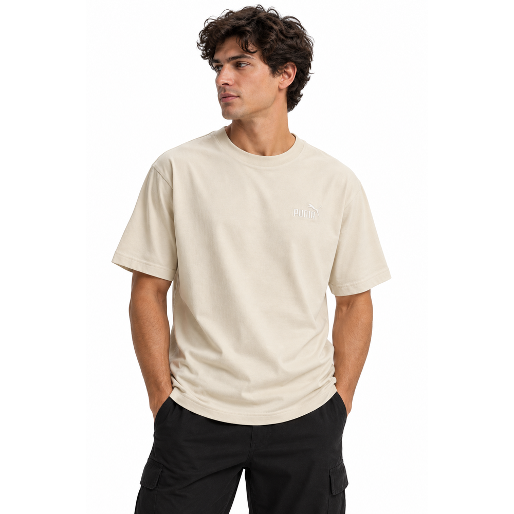 Puma Mens Essential Relaxed Small No.1 T-Shirt In Alpine Snow