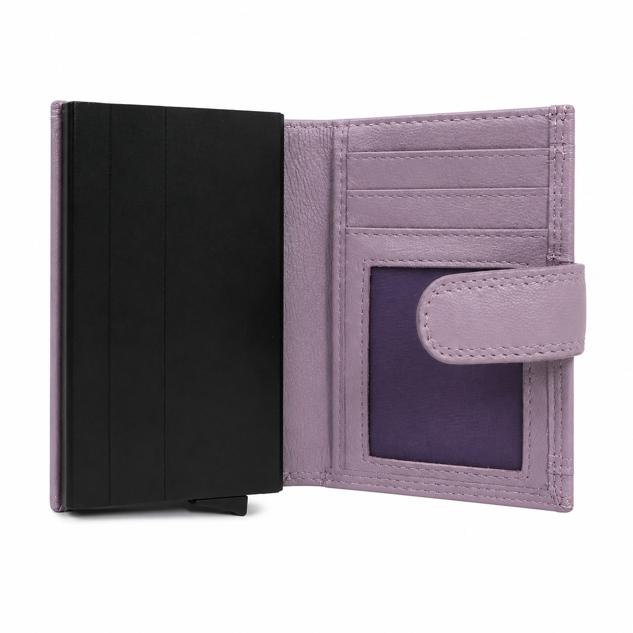 Bossi Womens Mechanism Pop Up Wallet With Coin Pocket In Lavender