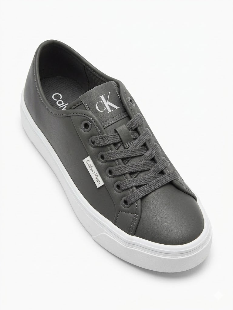 Calvin Klein Womens Vulc Flatform Lace Up Sneakers In Dark Grey