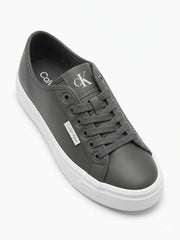 Calvin Klein Womens Vulc Flatform Lace Up Sneakers In Dark Grey