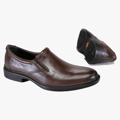 Hush Puppies Mens Dark Tan Victor Plain Toe Slip On Shoe