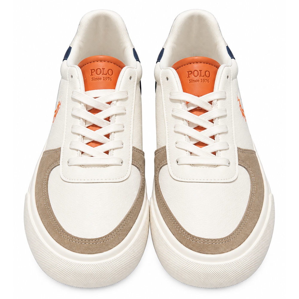 Polo Mens Essential Court Sneakers In White Multi