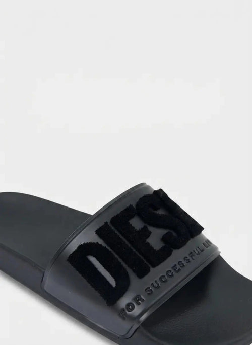 Diesel Mens Mayemi Flock Sandals In Black