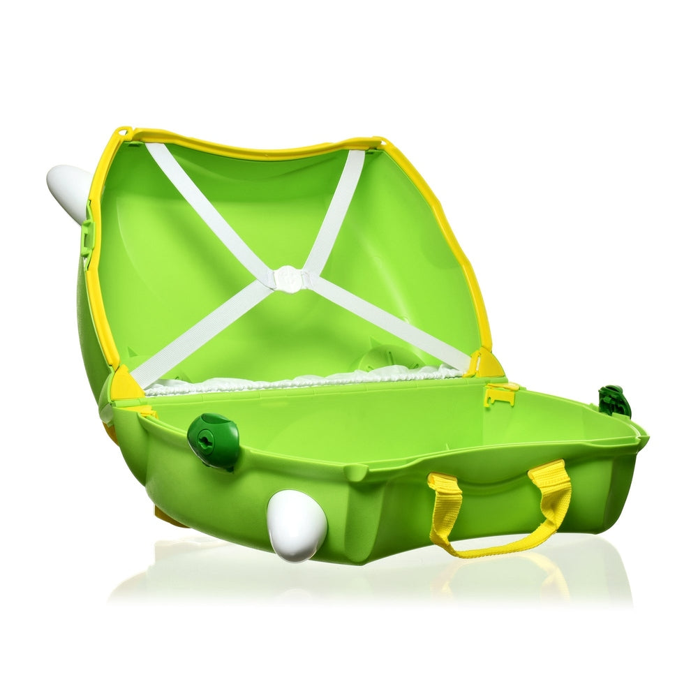 Trunki Kiddies Dudley The Dinosaur Suitcase In Green Multi