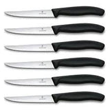 Victorinox 6 Piece Steak Pointed Knives Box In Black