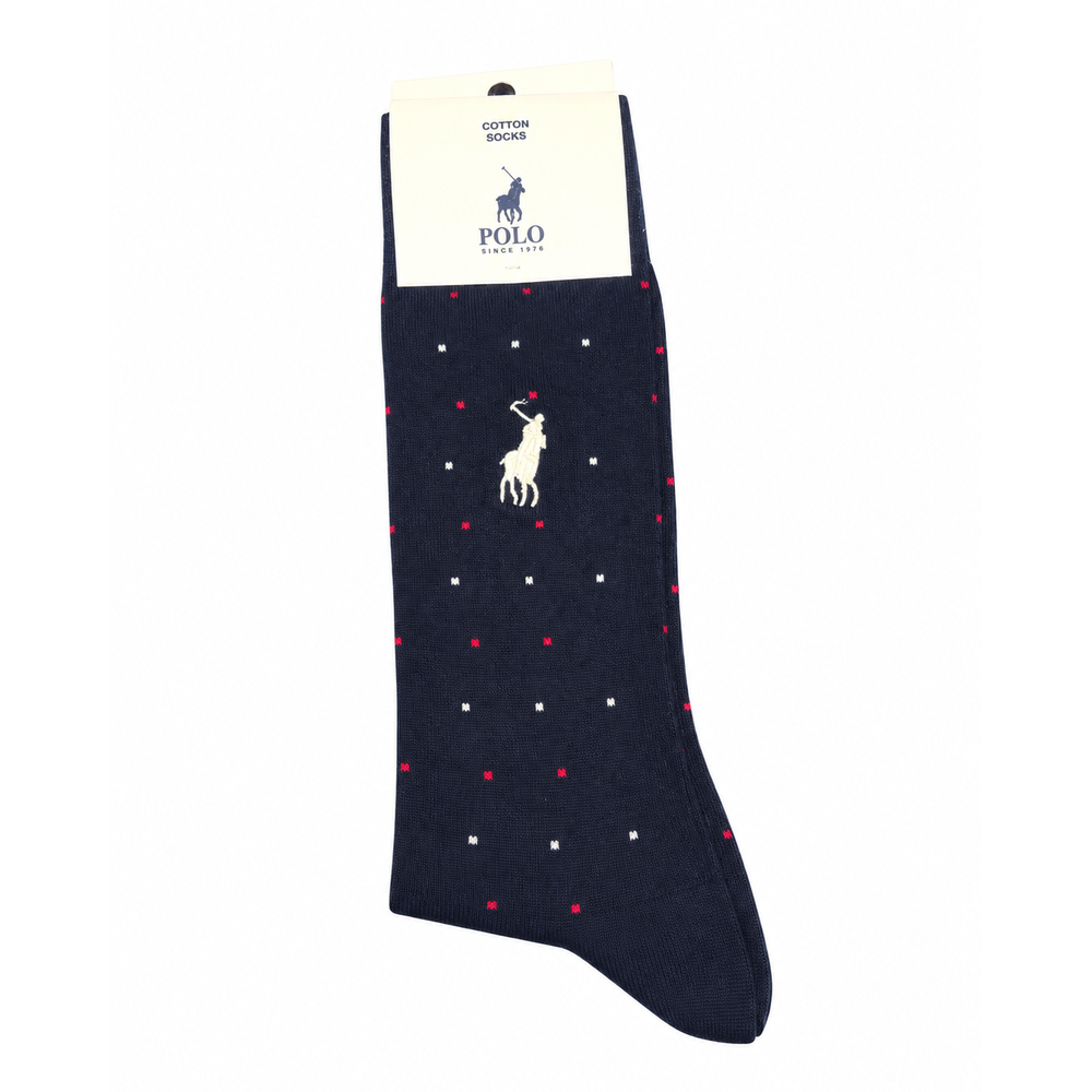 Polo Mens Cotton Crew Anklet In Navy Multi
