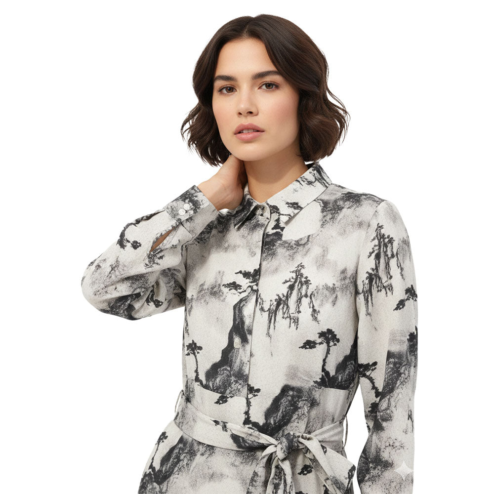 Polo Womens Mila Printed Dress In Black & White