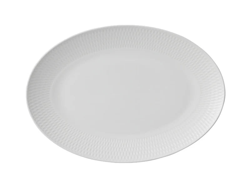 Maxwell & Williams Diamonds Oval Platter 36 x 25cm Gift Boxed In White