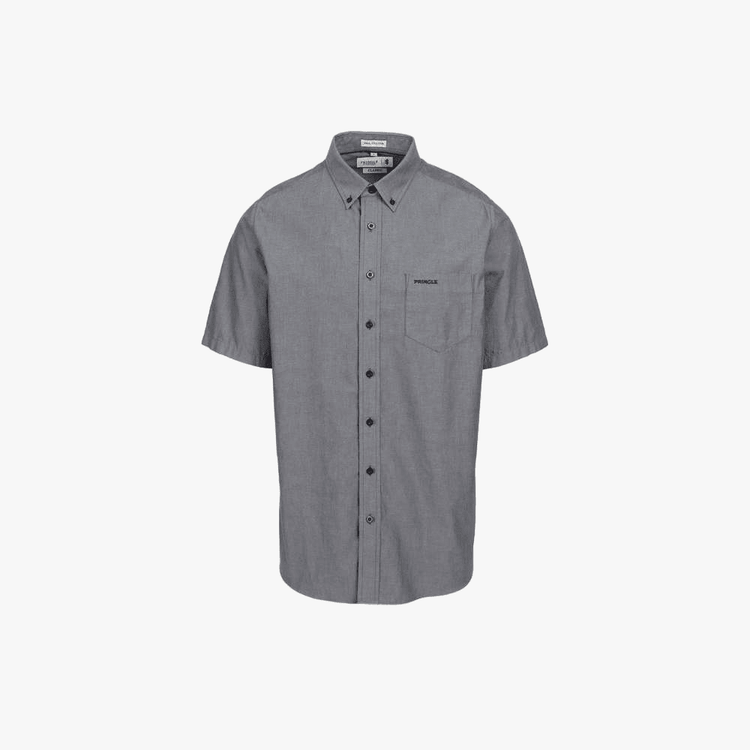 Pringle Charlie Oxfored Short Sleeve Classic Shirt In Navy