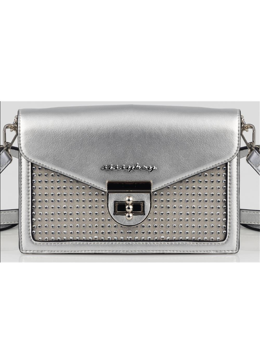 Sissyboy Bg653 Structured Crossbody Bag  Silver