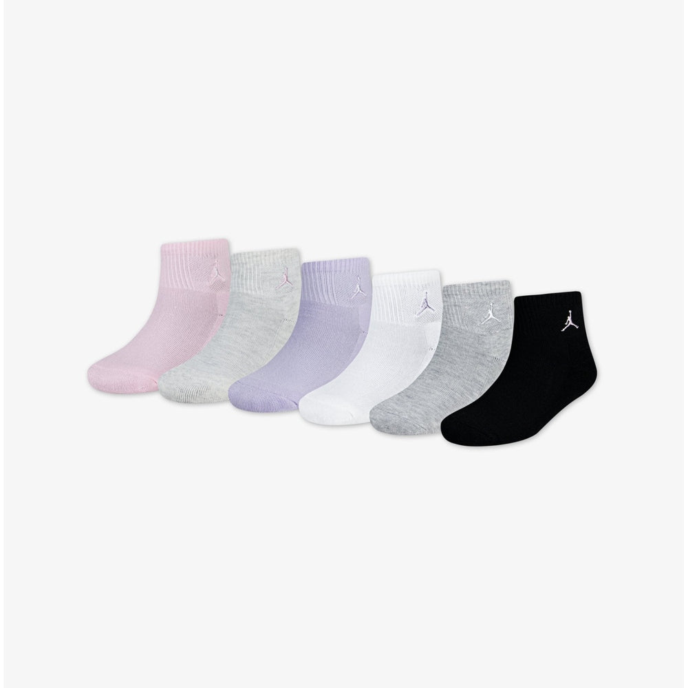 Nike Jordan Girls Everyday Essential 6 Pack Anklet Socks In Pink Assorted