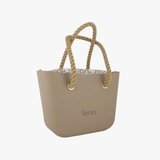 Fenn Beige Rope Handbag In Stone