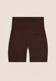 Freddy Womens Knitted Seamless Legging Short In Brown