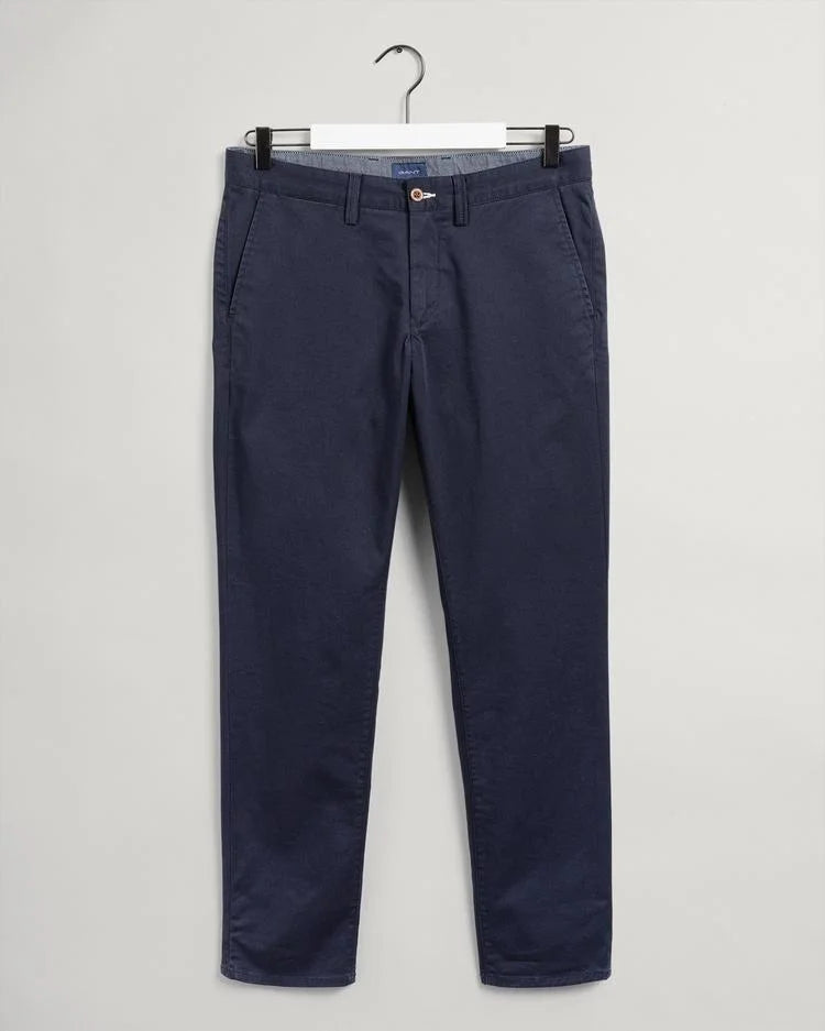 Gant Slim Twill Chinos In Marine
