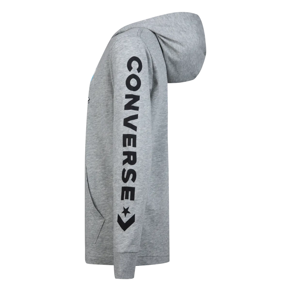 Converse Boys Distorted Long Sleeves Hoodie In Dark Grey Heather
