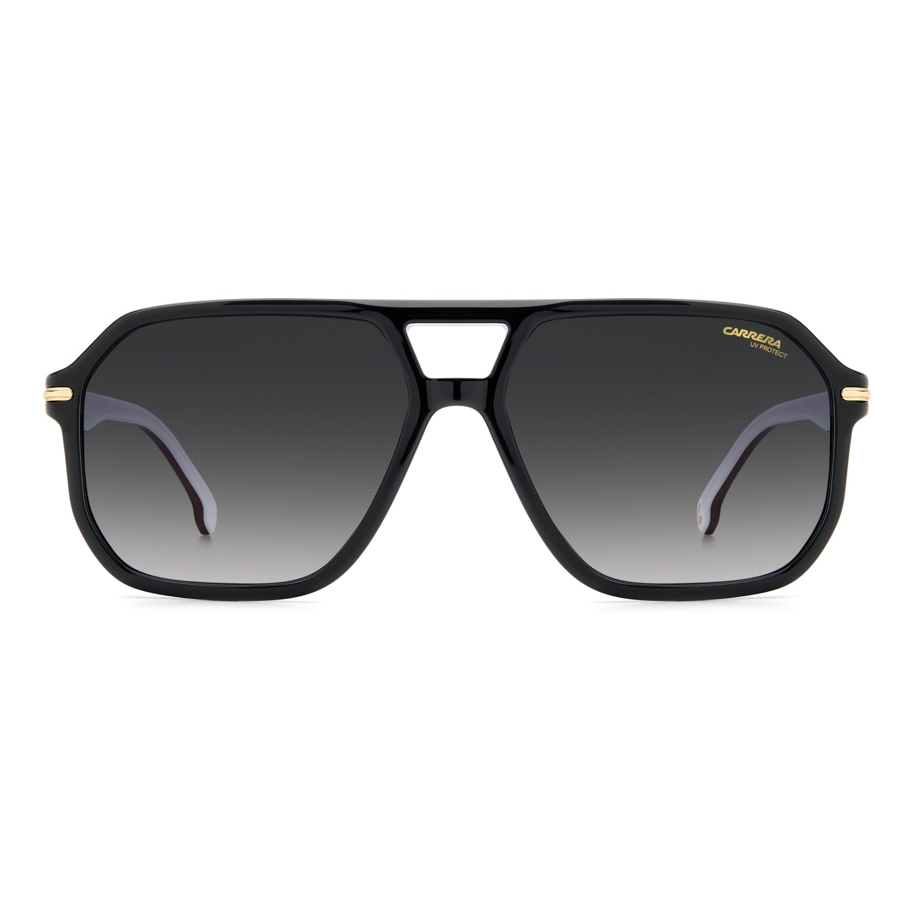 Carrera Square Double Bridge Sunglasses In Black & White