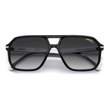 Carrera Square Double Bridge Sunglasses In Black & White
