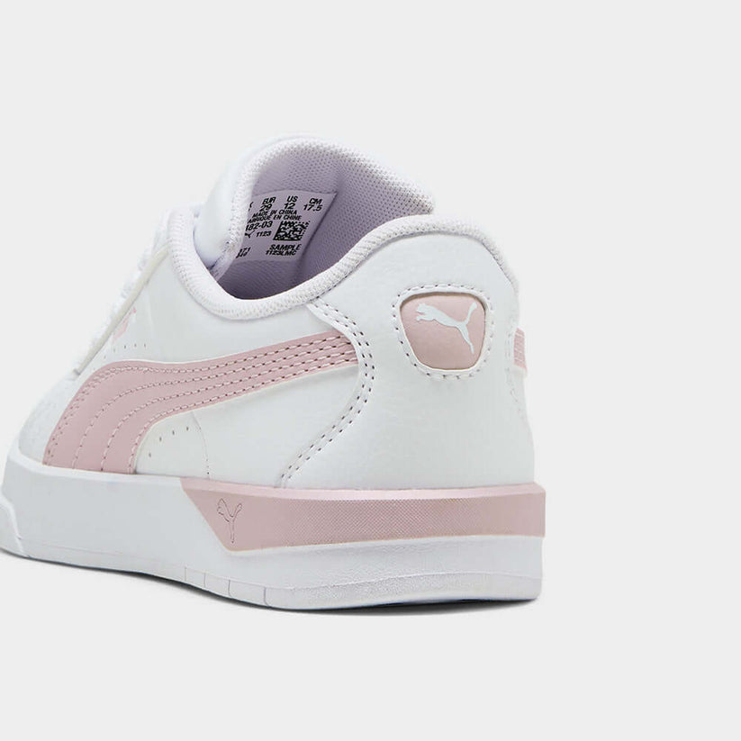 Puma Girls Jada Classic Shoes In White & Pink