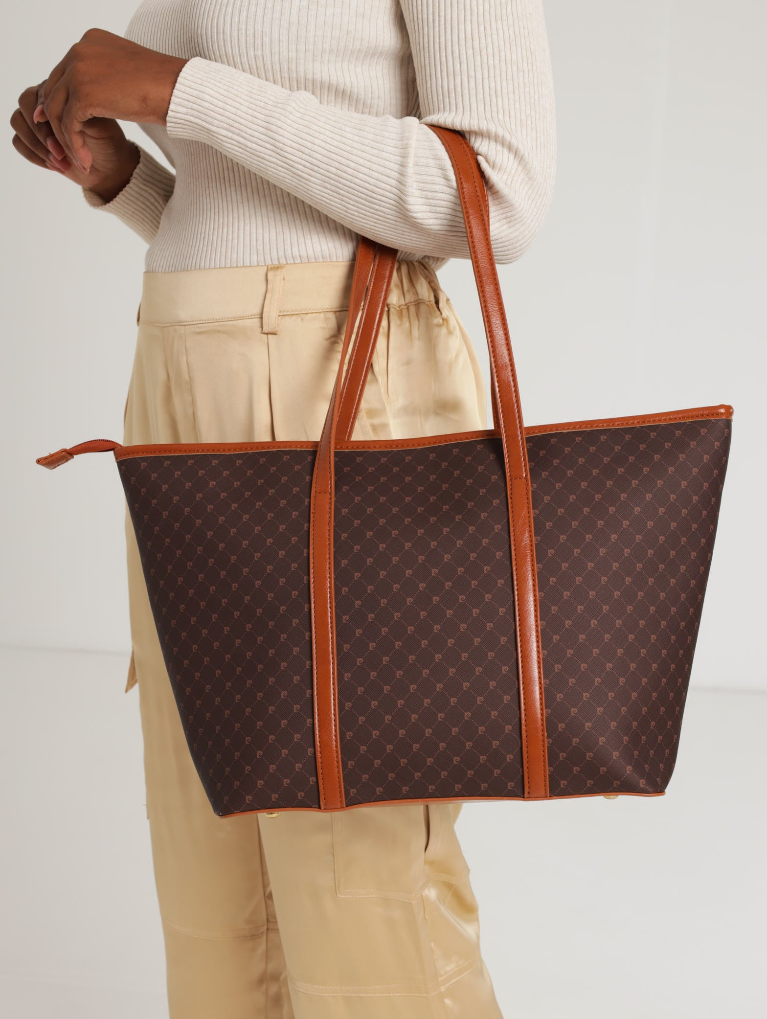 Pierre Carid Guliana Core Logo Tote Brown