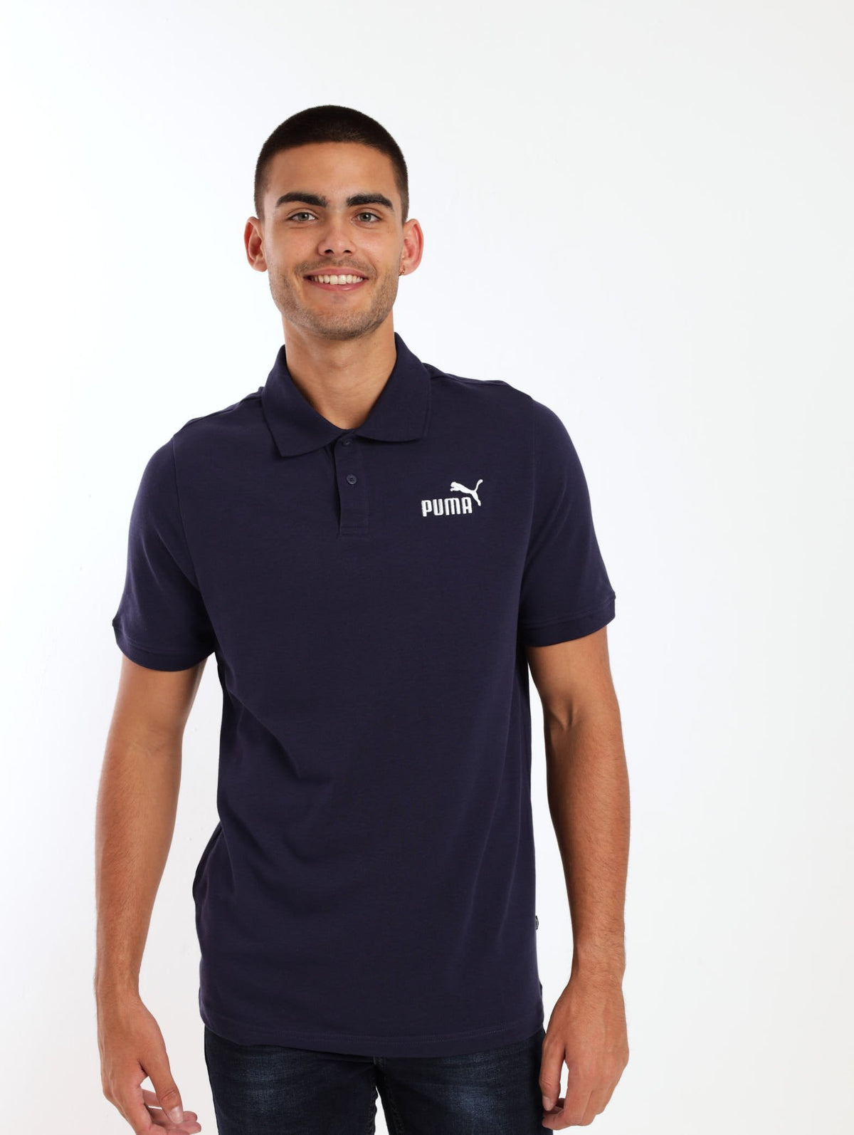 Puma Mens Ess Peacoat Pique Polo Golfer