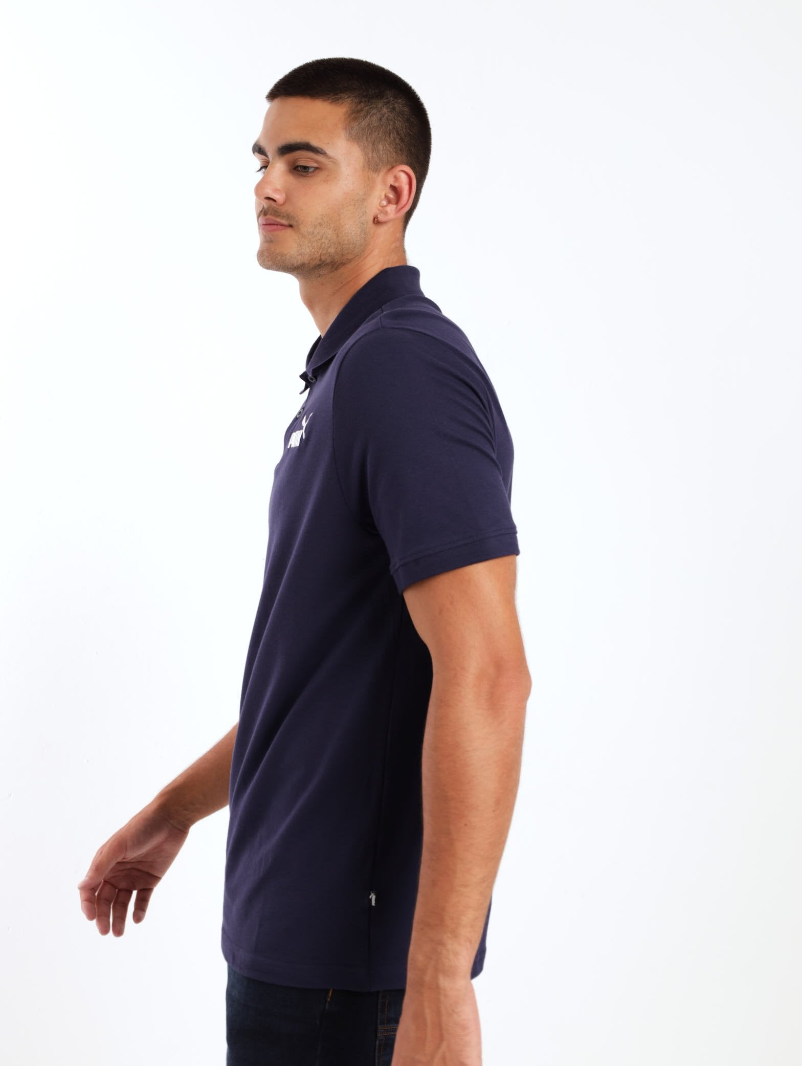 Puma Mens Ess Peacoat Pique Polo Golfer