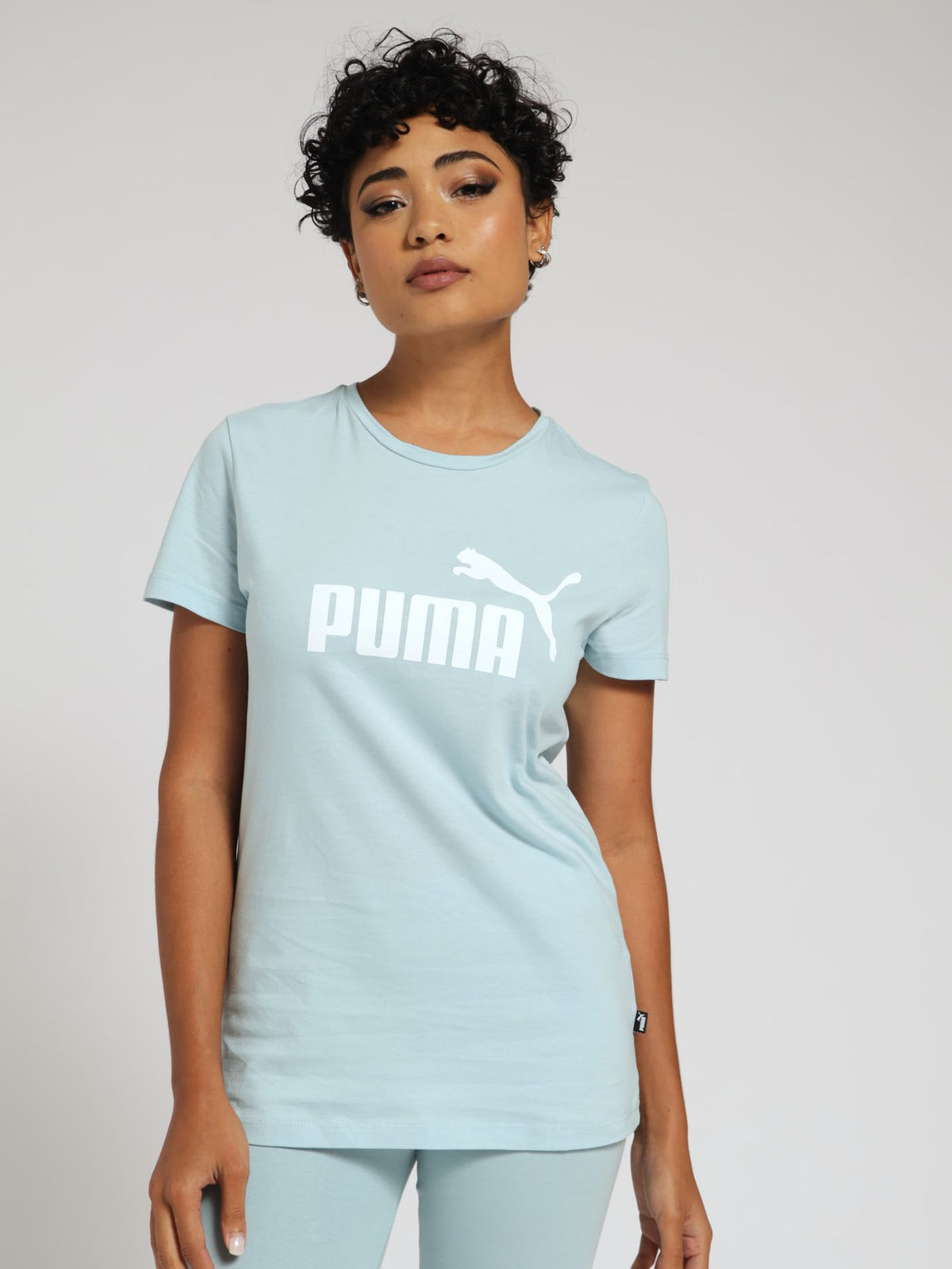 Puma Ess Logo Tee W Turquoise