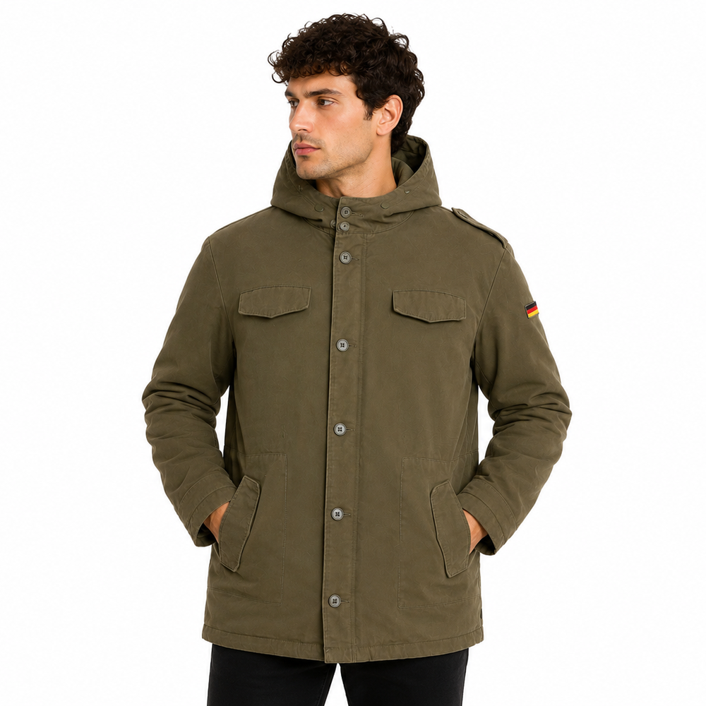 German Parka Mens Jacket In Green