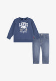 Levis Boys Sweatshirt And Pant Set In Vintage Indigo