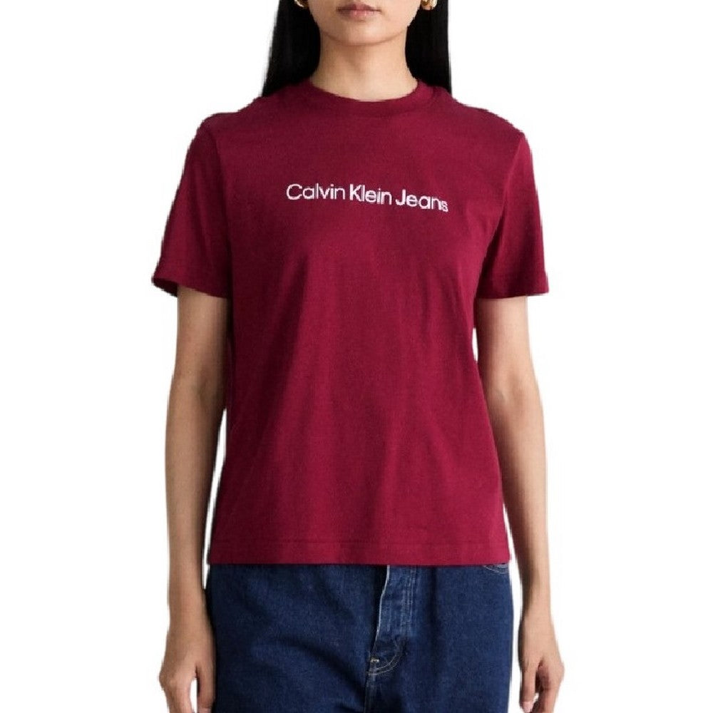 Calvin Klein Womens Classic Logo T-Shirt In Magenta