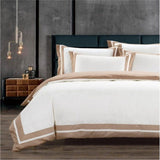 Egyption Cotton 400 Thread Fiorenza Duvet Cover Set In Cream And Stone