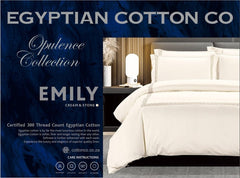 Egyptian Cotton Co Opulence Emily Duvet Cream & Stone